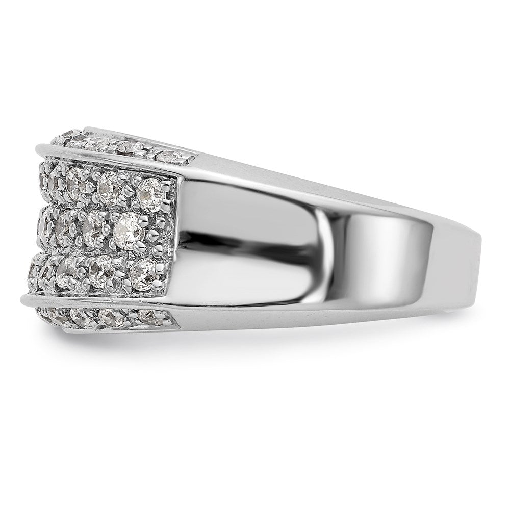 14K White Gold Real Diamond Band