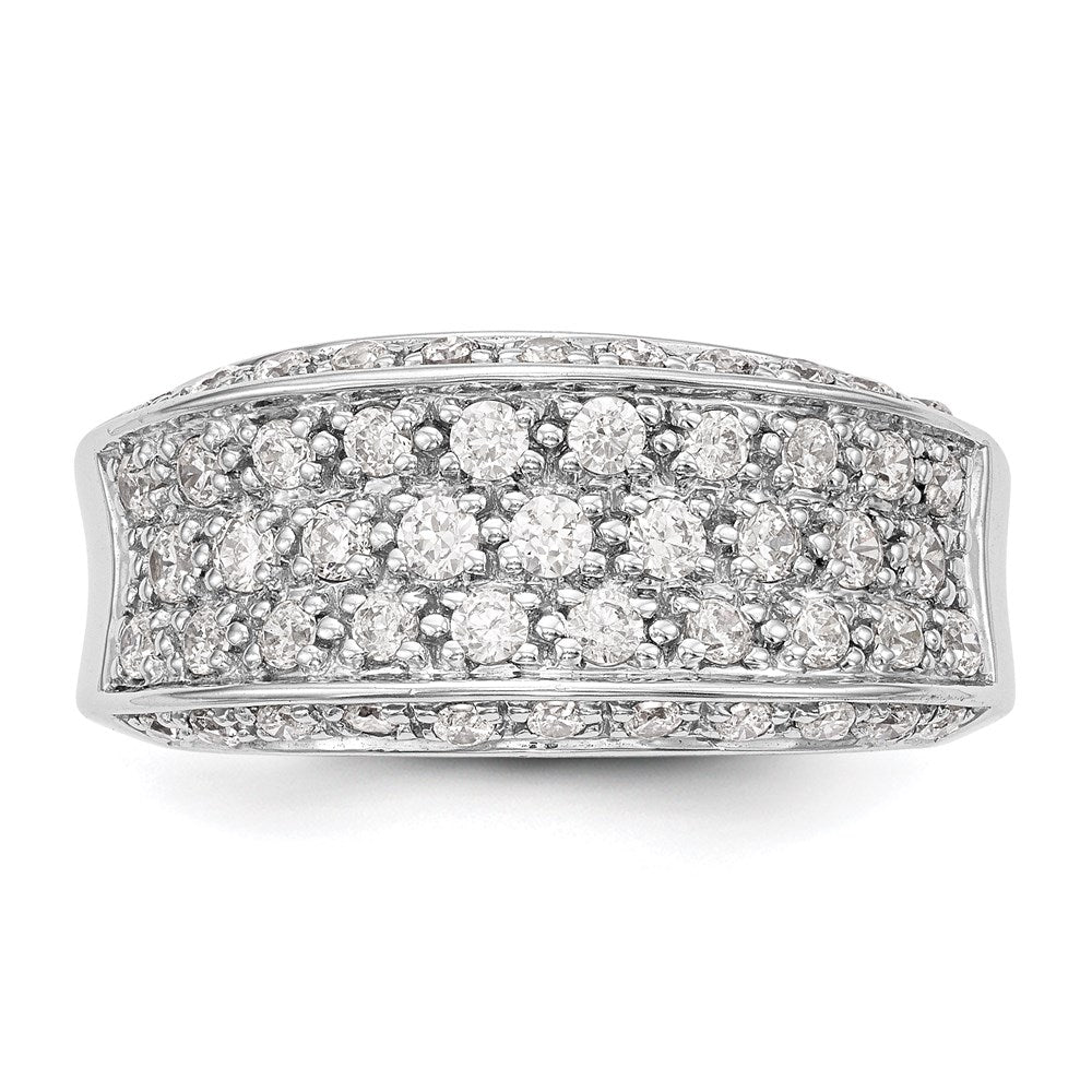 14K White Gold Real Diamond Band