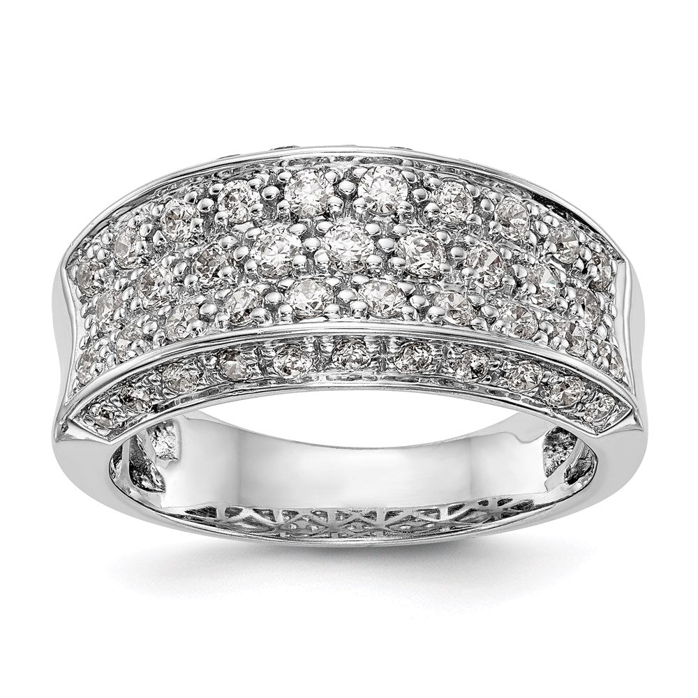 14K White Gold Real Diamond Band