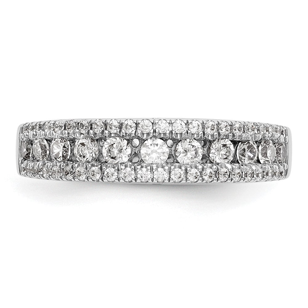 14K White Gold Real Diamond Band