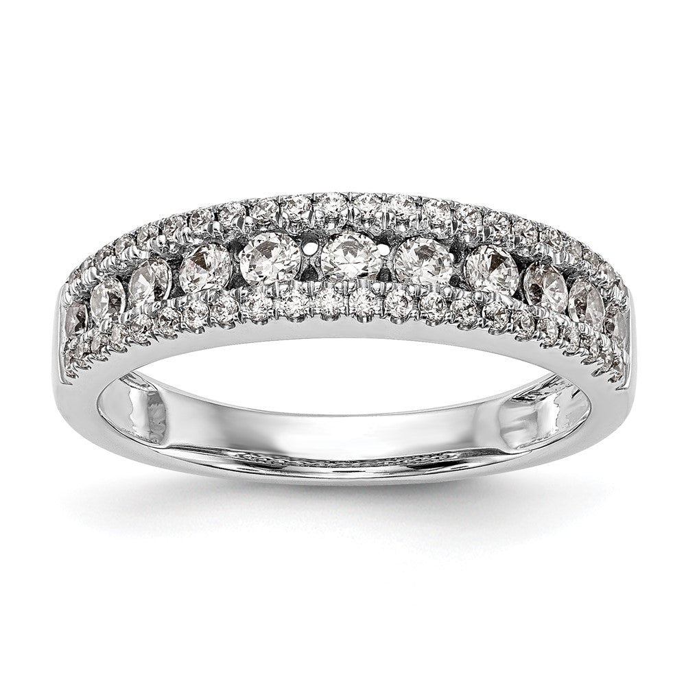 14K White Gold Real Diamond Band