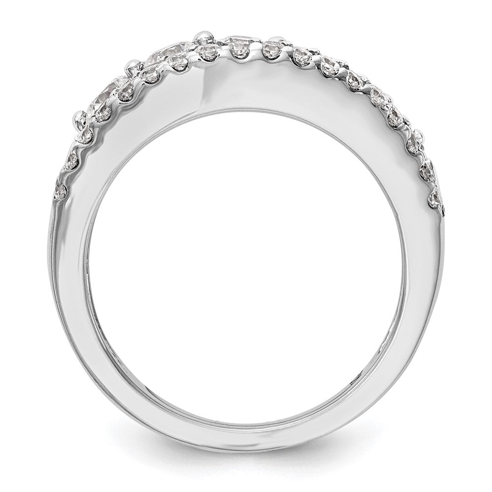 14K White Gold Real Diamond Band