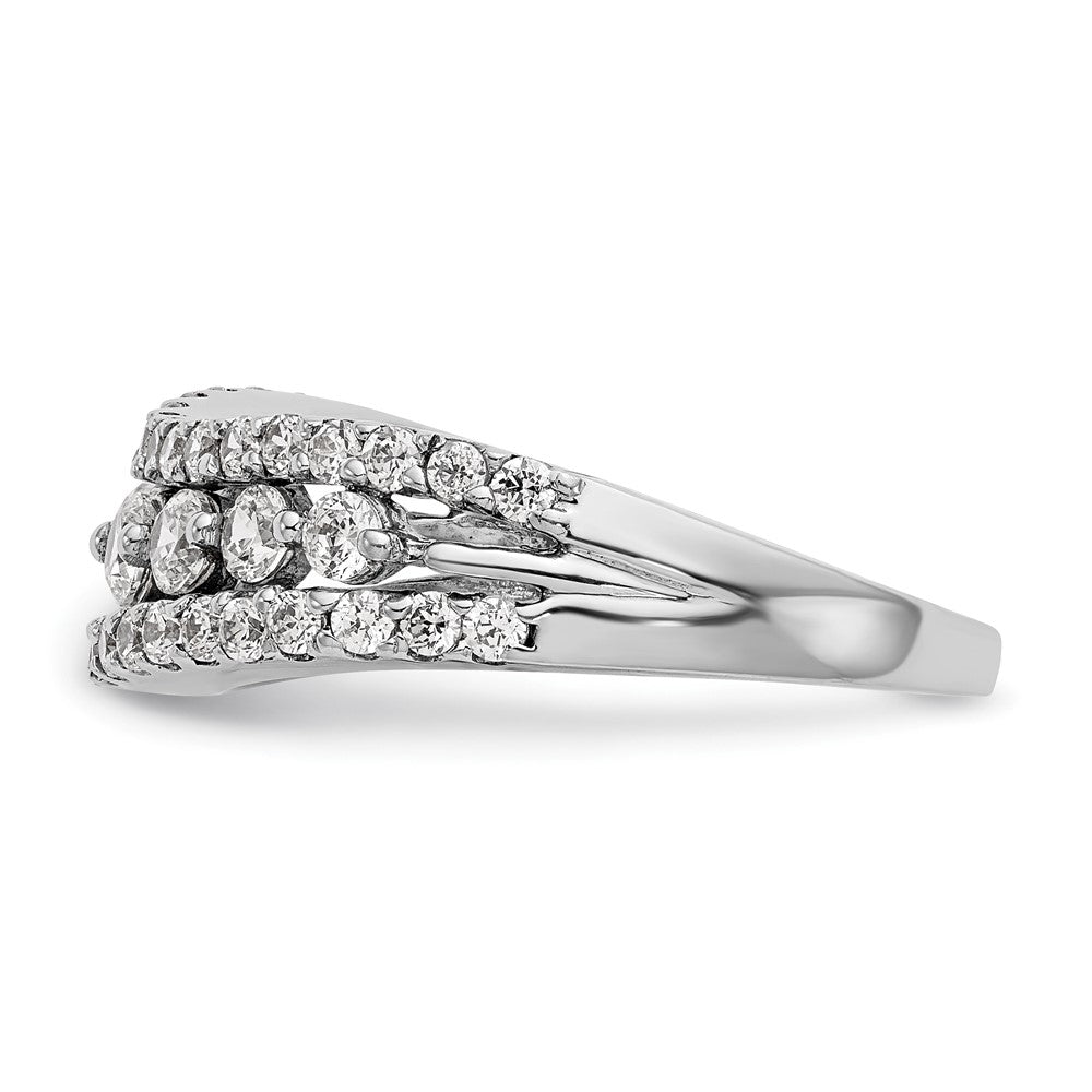 14K White Gold Real Diamond Band