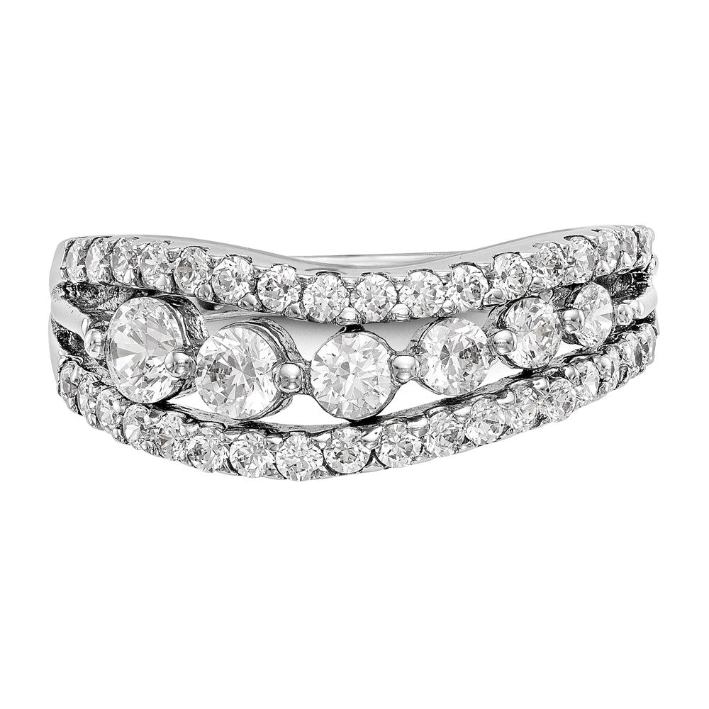 14K White Gold Real Diamond Band