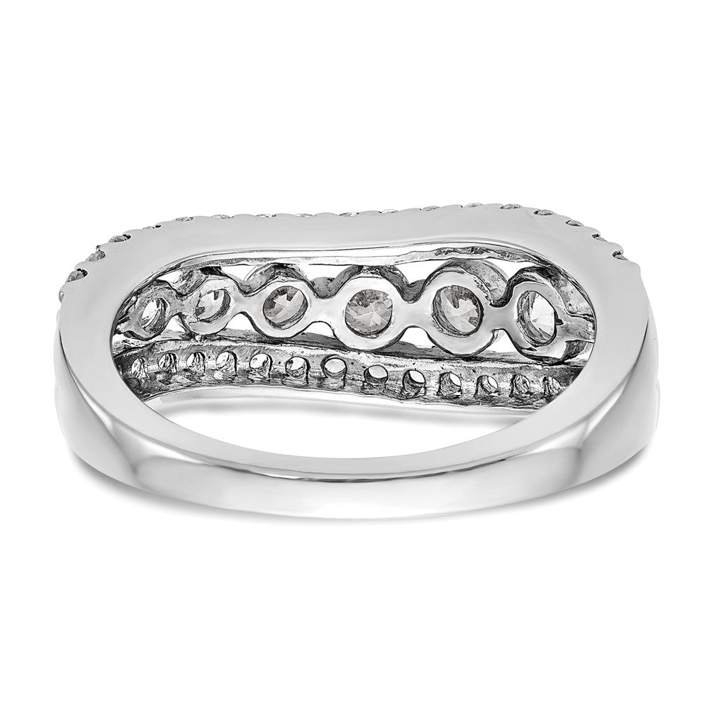 14K White Gold Real Diamond Band