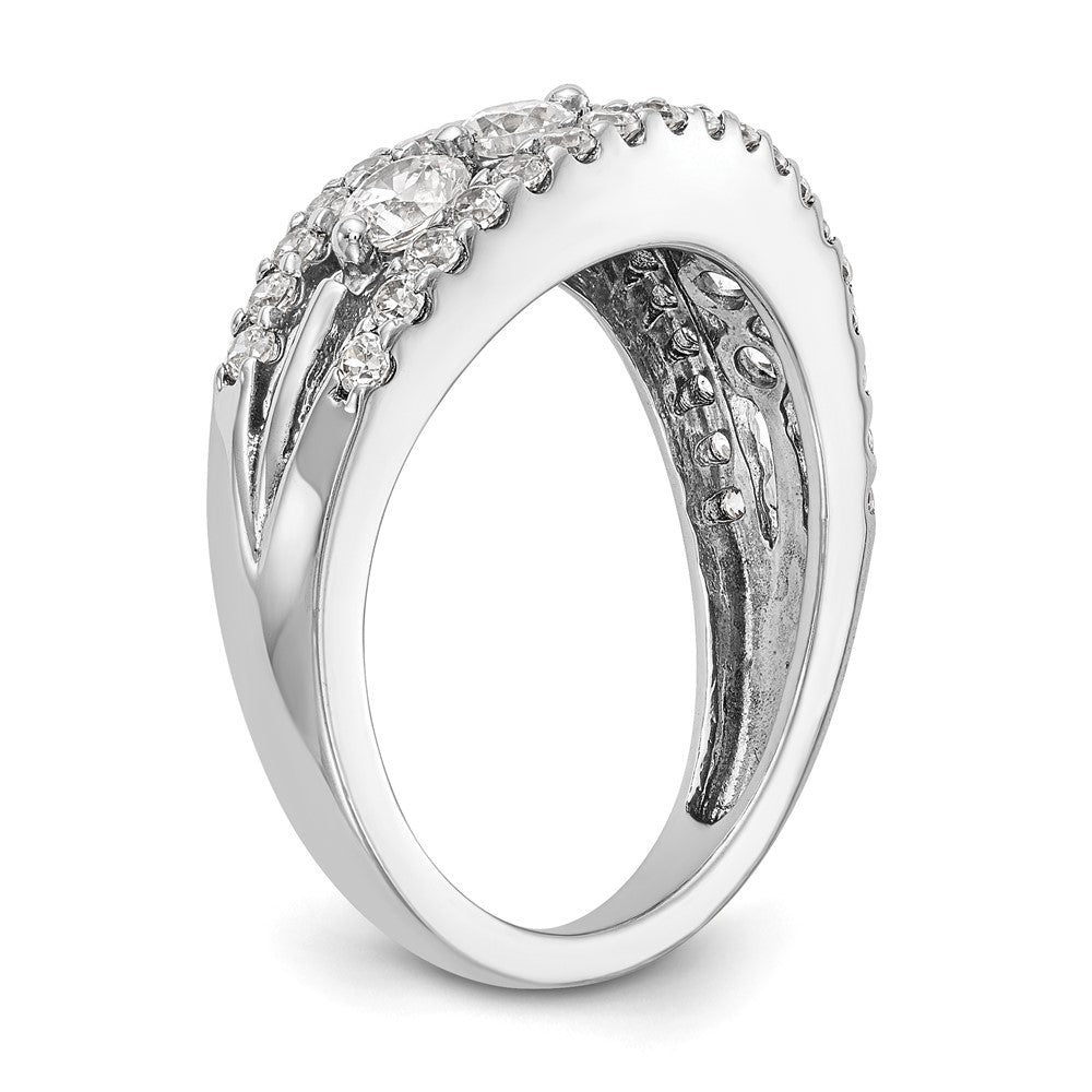 14K White Gold Real Diamond Band