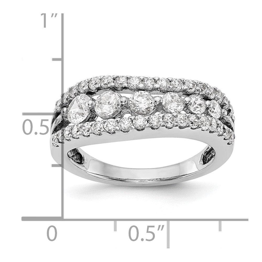 14K White Gold Real Diamond Band