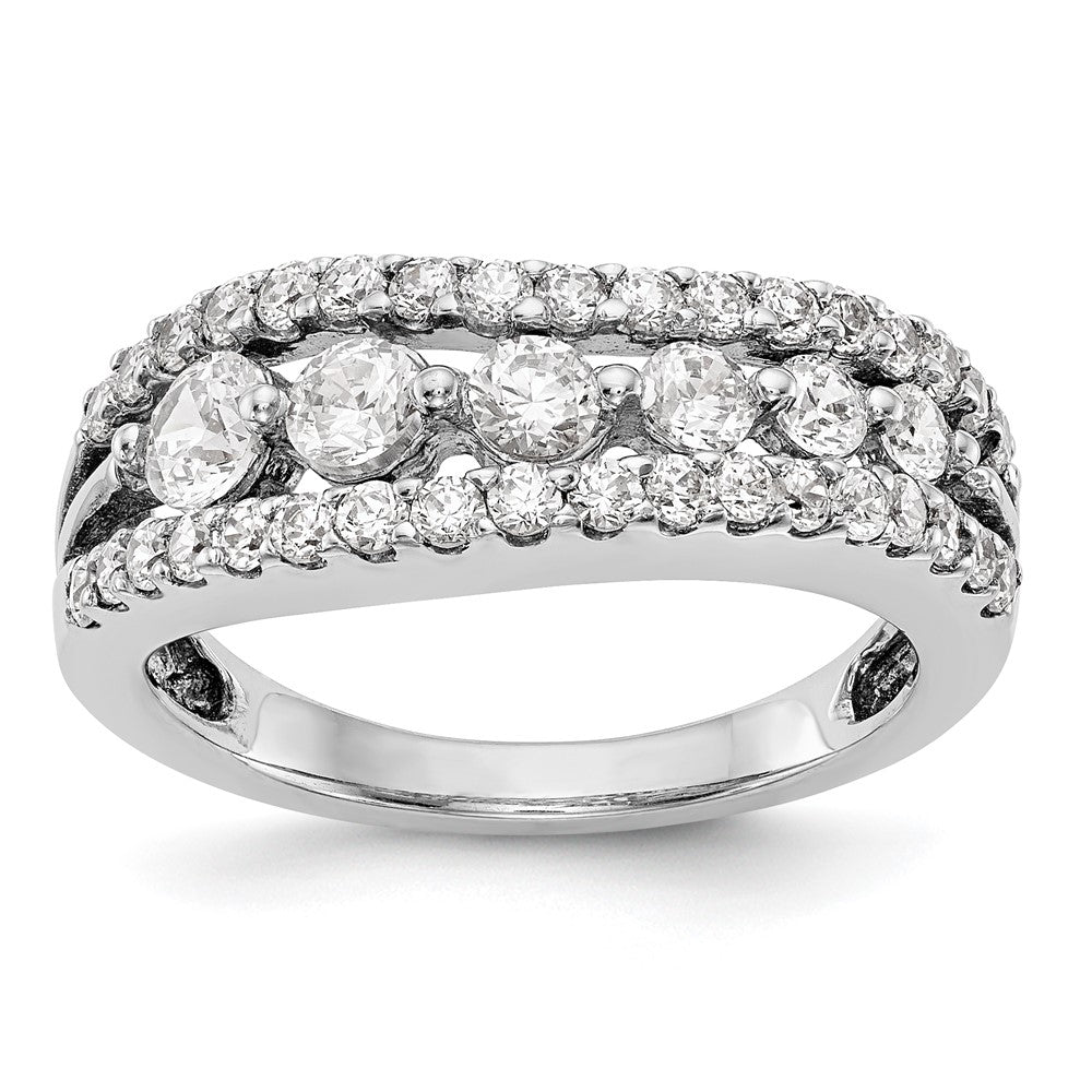 14K White Gold Real Diamond Band