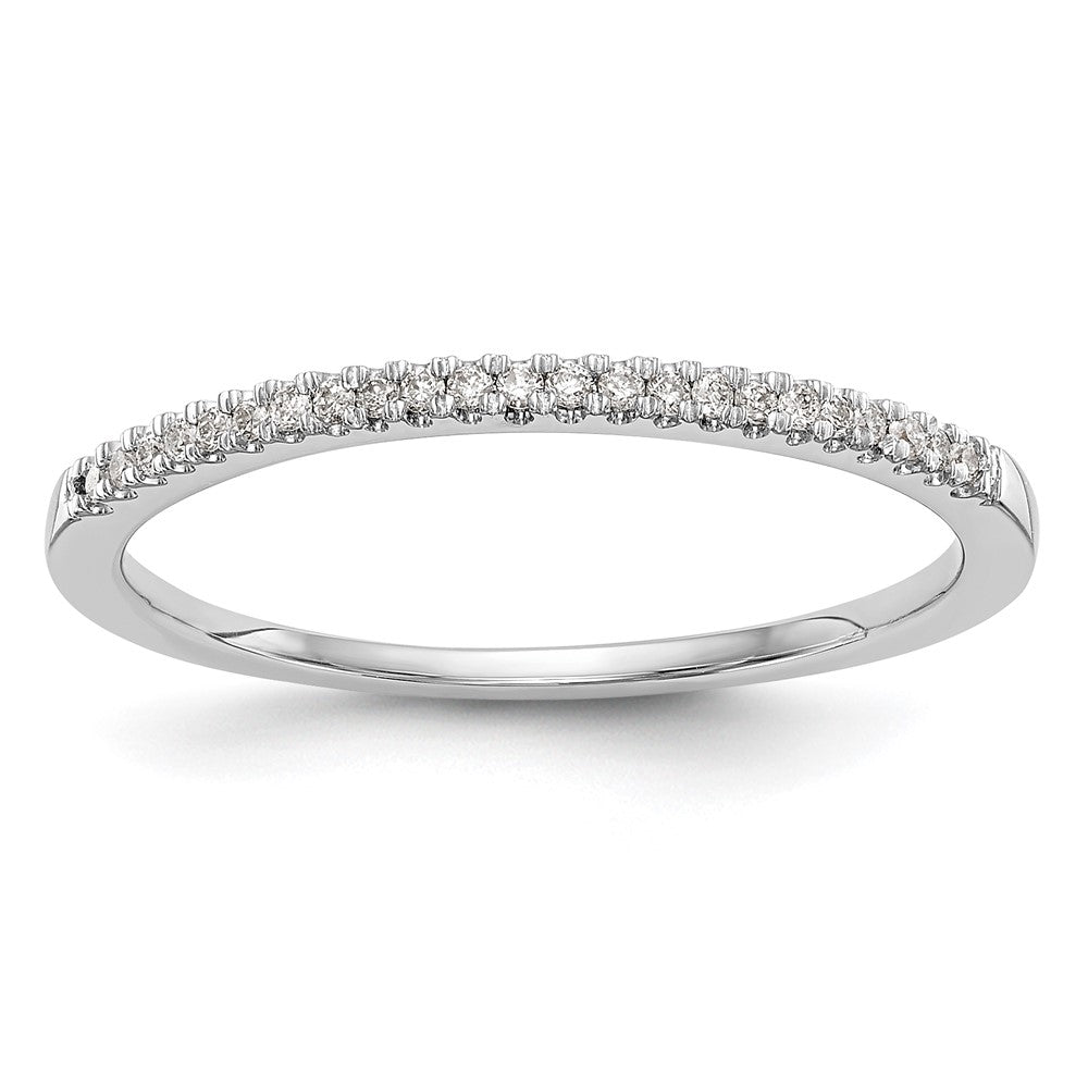 14K White Gold Real Diamond Band