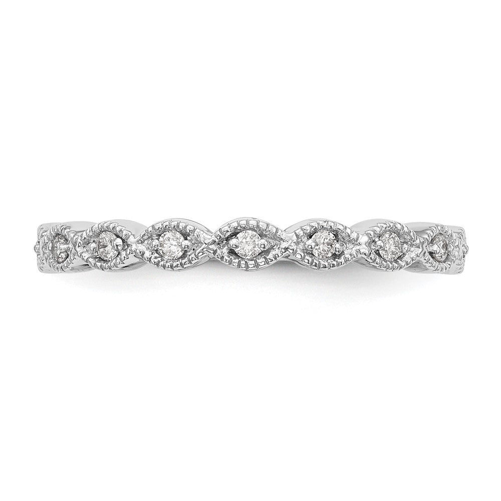 14K White Gold Real Diamond Band