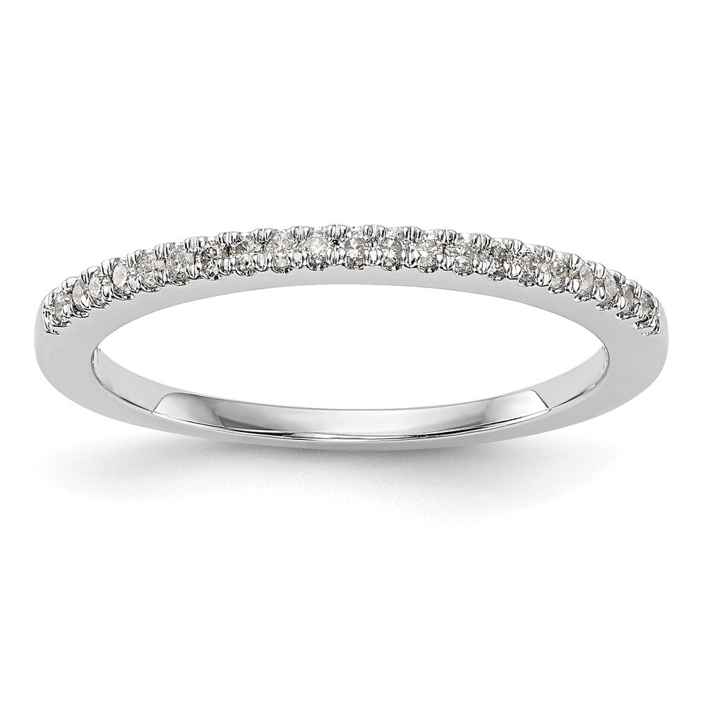 14K White Gold Real Diamond Band