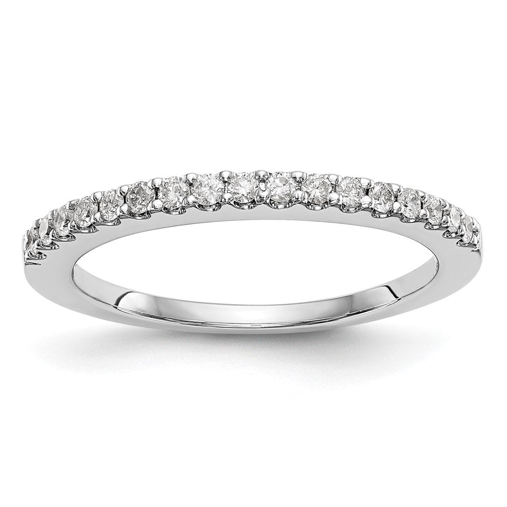 14K White Gold Real Diamond Band