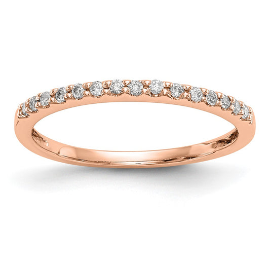 14K Rose Gold Real Diamond Band