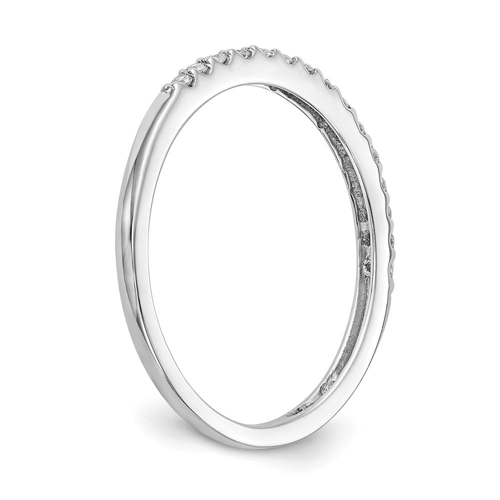 0.12ct. CZ Solid Real 14K White Gold Wedding Band Ring