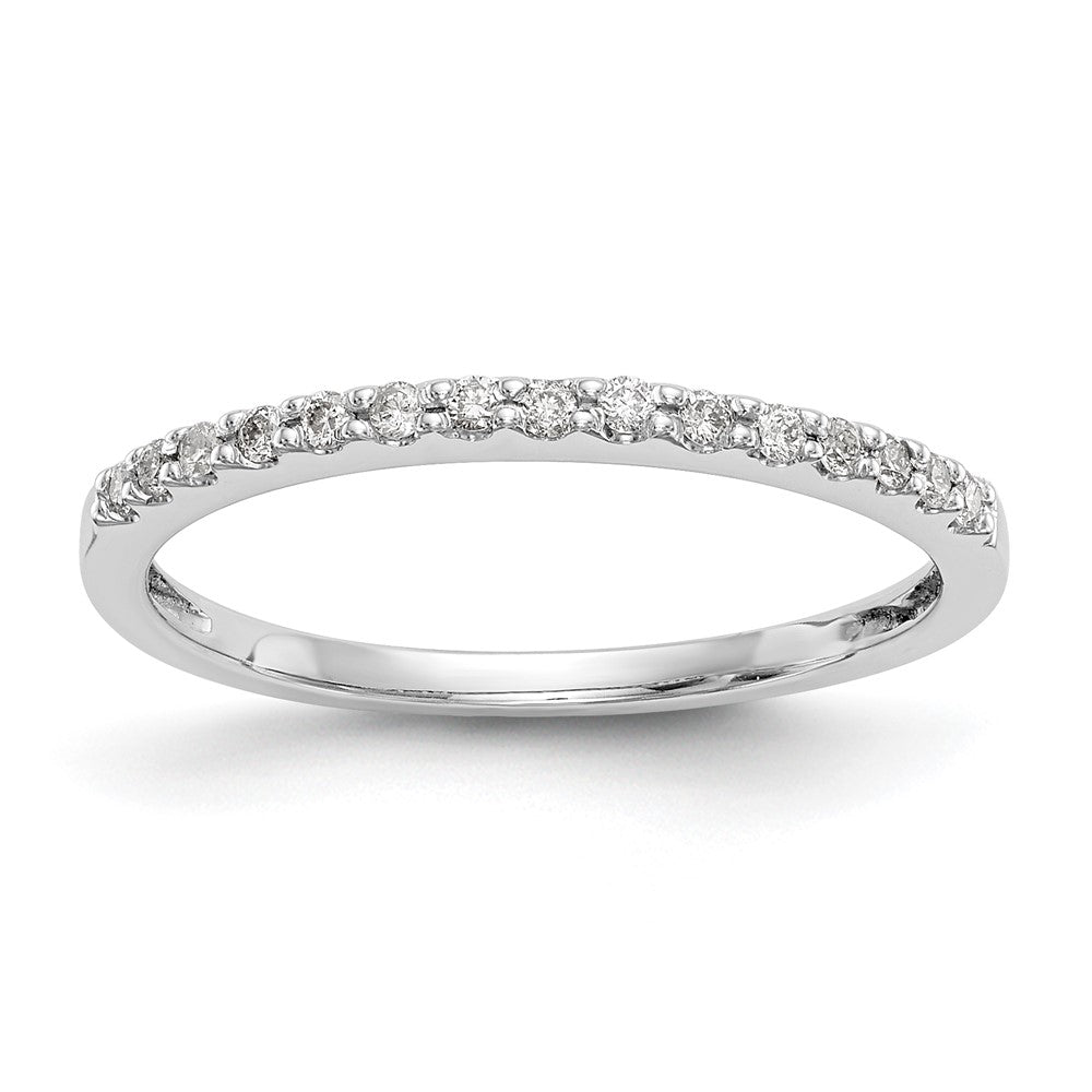 14K White Gold Real Diamond Band