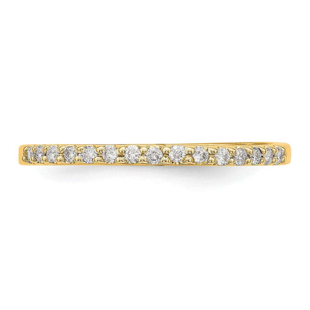 0.12ct. CZ Solid Real 14K Yellow Gold Wedding Band Ring