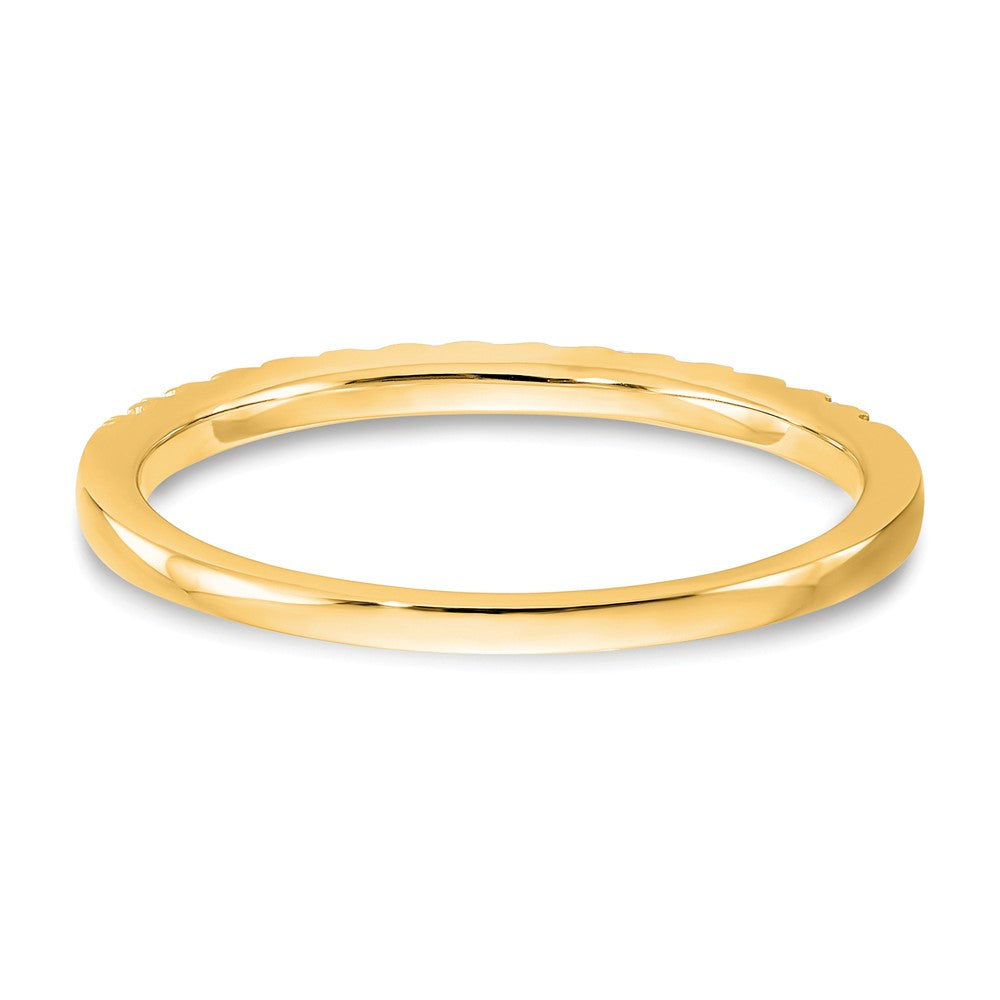 0.12ct. CZ Solid Real 14K Yellow Gold Wedding Band Ring