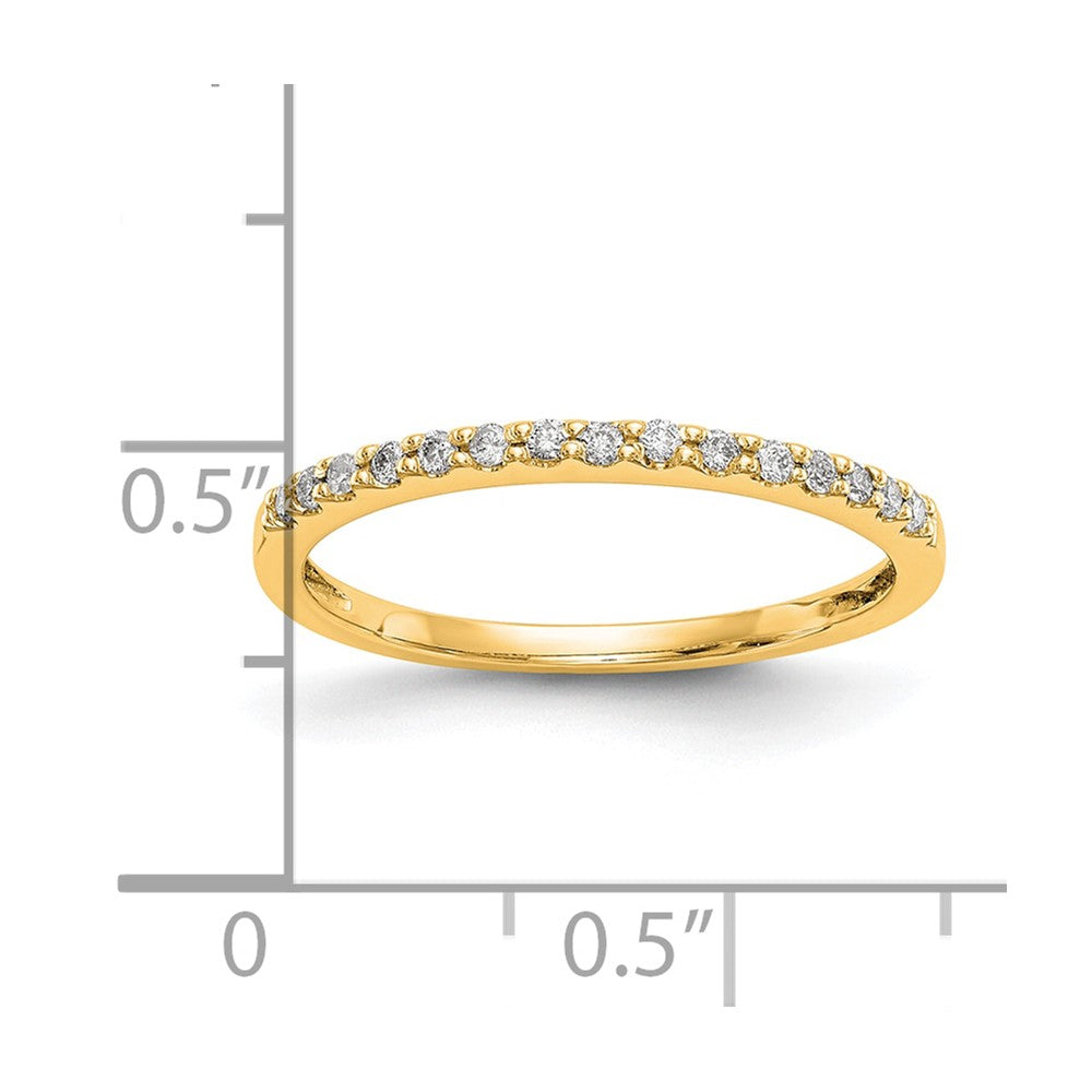 0.12ct. CZ Solid Real 14K Yellow Gold Wedding Band Ring