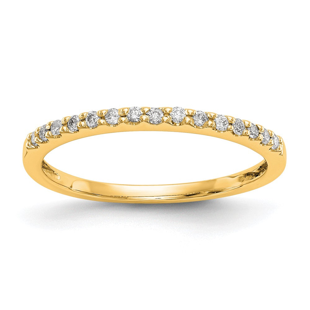 0.12ct. CZ Solid Real 14K Yellow Gold Wedding Band Ring