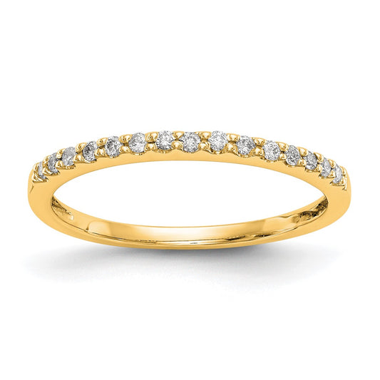 0.12ct. CZ Solid Real 14K Yellow Gold Wedding Band Ring