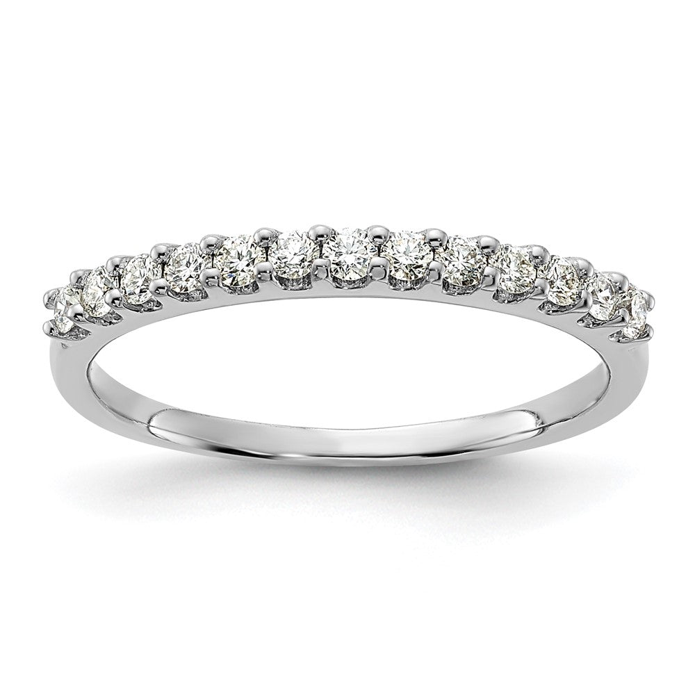 14K White Gold Real Diamond Band