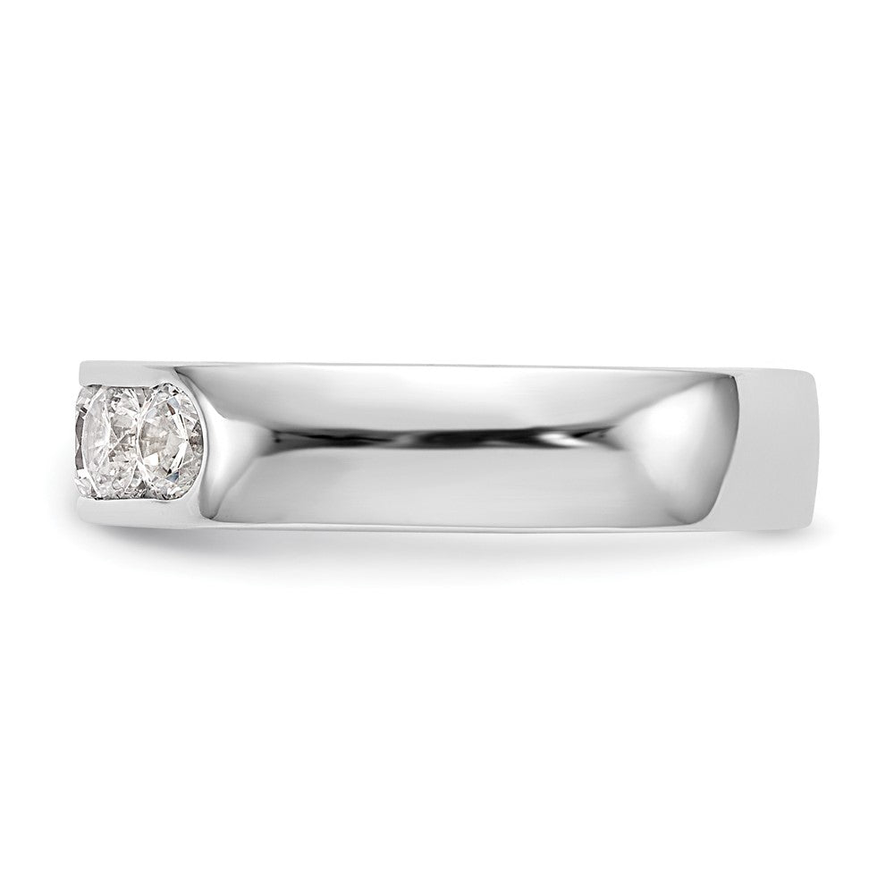 14k White Gold 5-Stone 1 carat Round Diamond Complete Channel Band