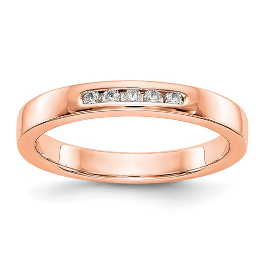 14K Rose Gold 5-Stone Real Diamond Channel Band