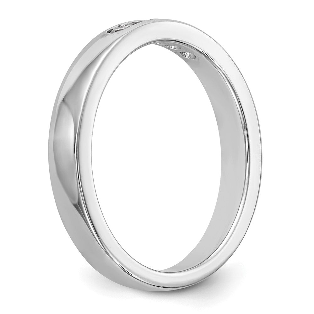 0.14ct. CZ Solid Real 14K White Gold 5-Stone Channel Wedding Band Ring