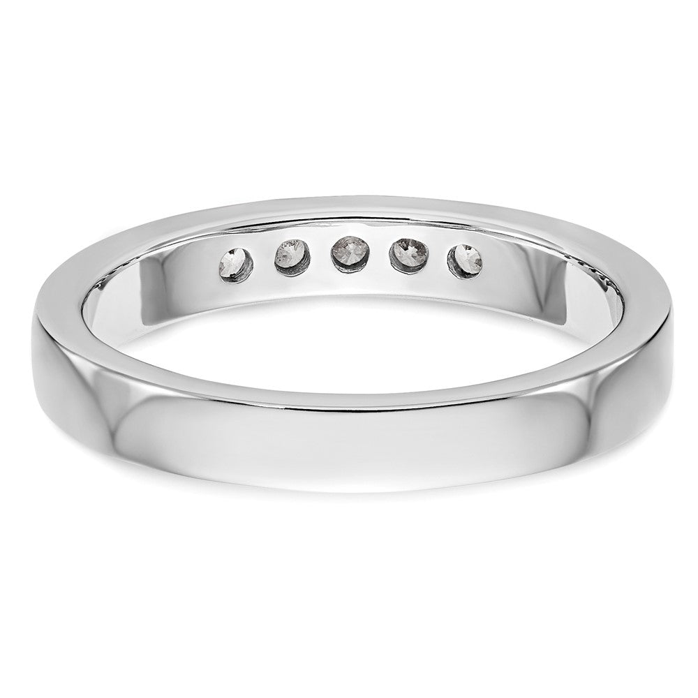 0.20ct. CZ Solid Real 14K White Gold 5-Stone Channel Wedding Band Ring