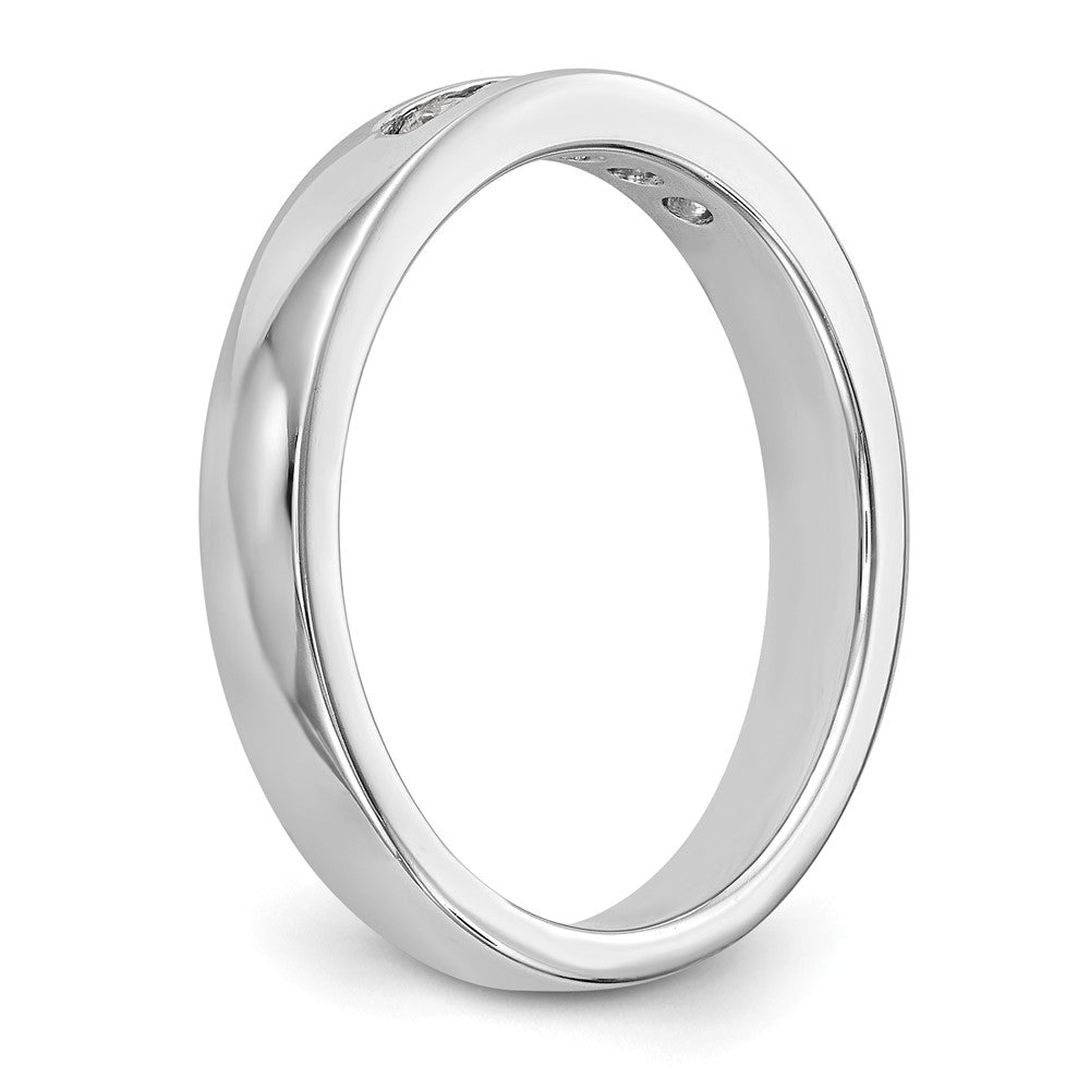 0.20ct. CZ Solid Real 14K White Gold 5-Stone Channel Wedding Band Ring