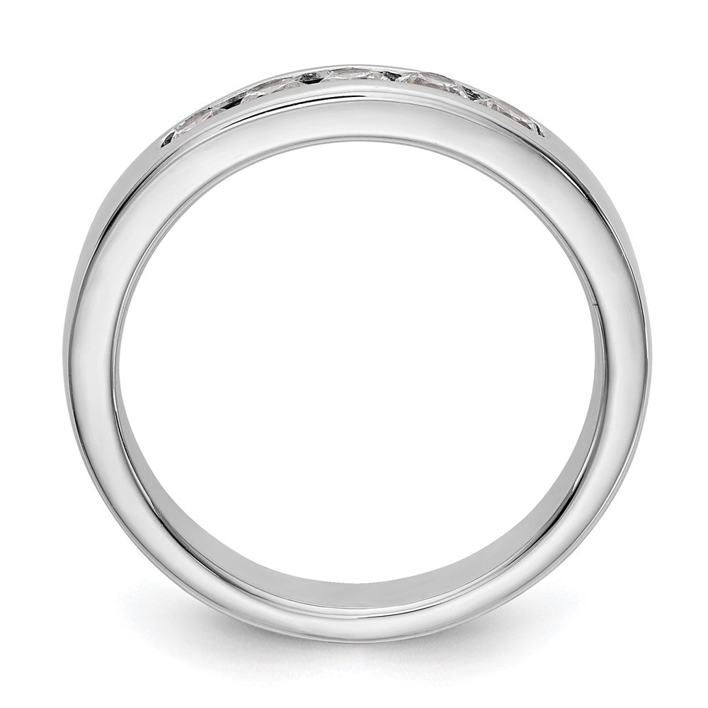 14K White Gold 5-Stone Real Diamond Channel Band