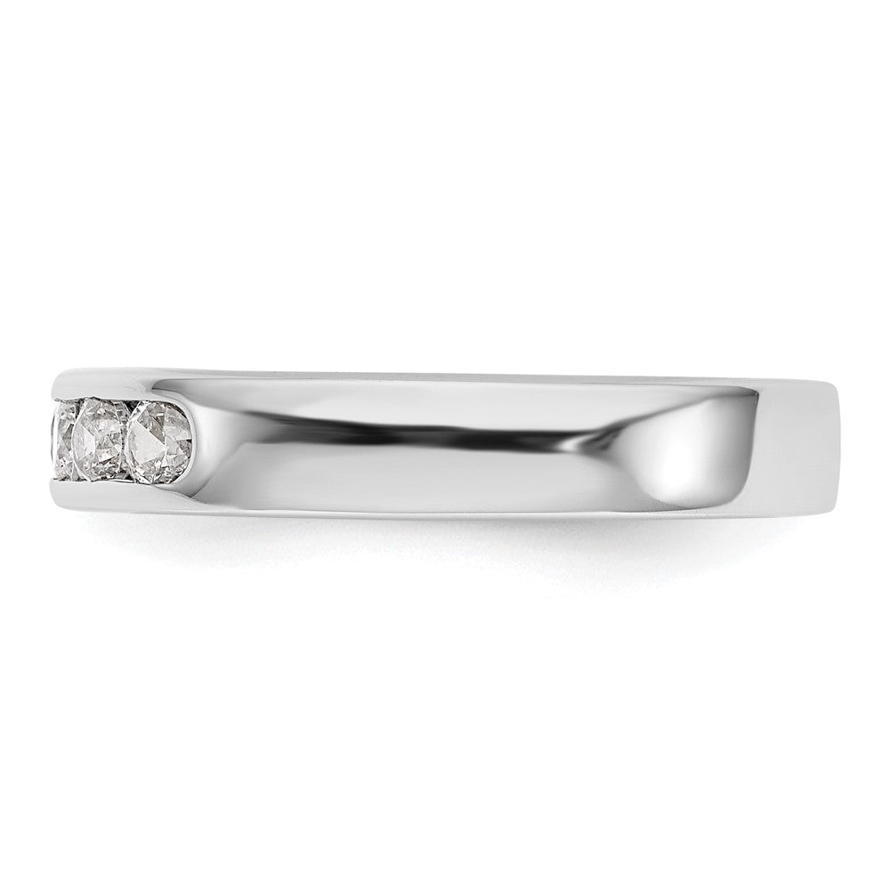 14K White Gold 5-Stone Real Diamond Channel Band