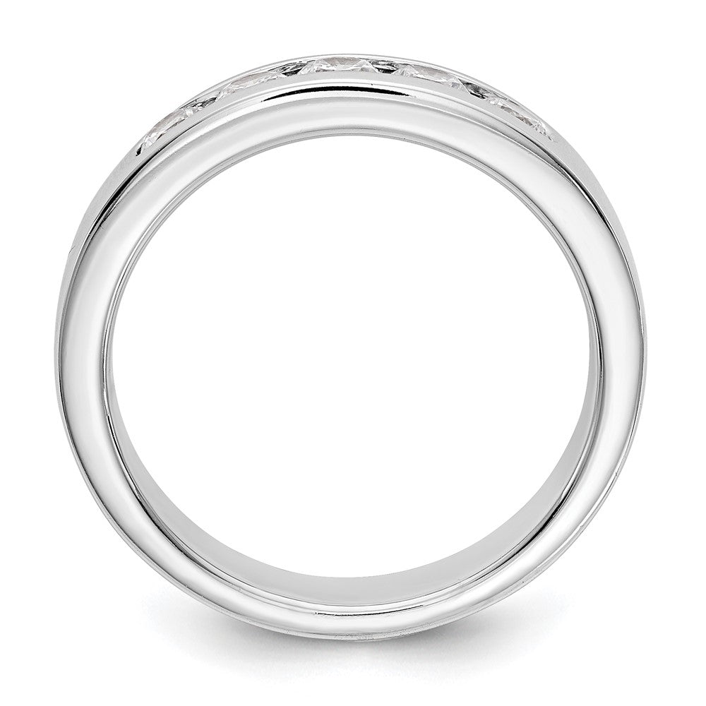 14K White Gold 5-Stone Real Diamond Channel Band