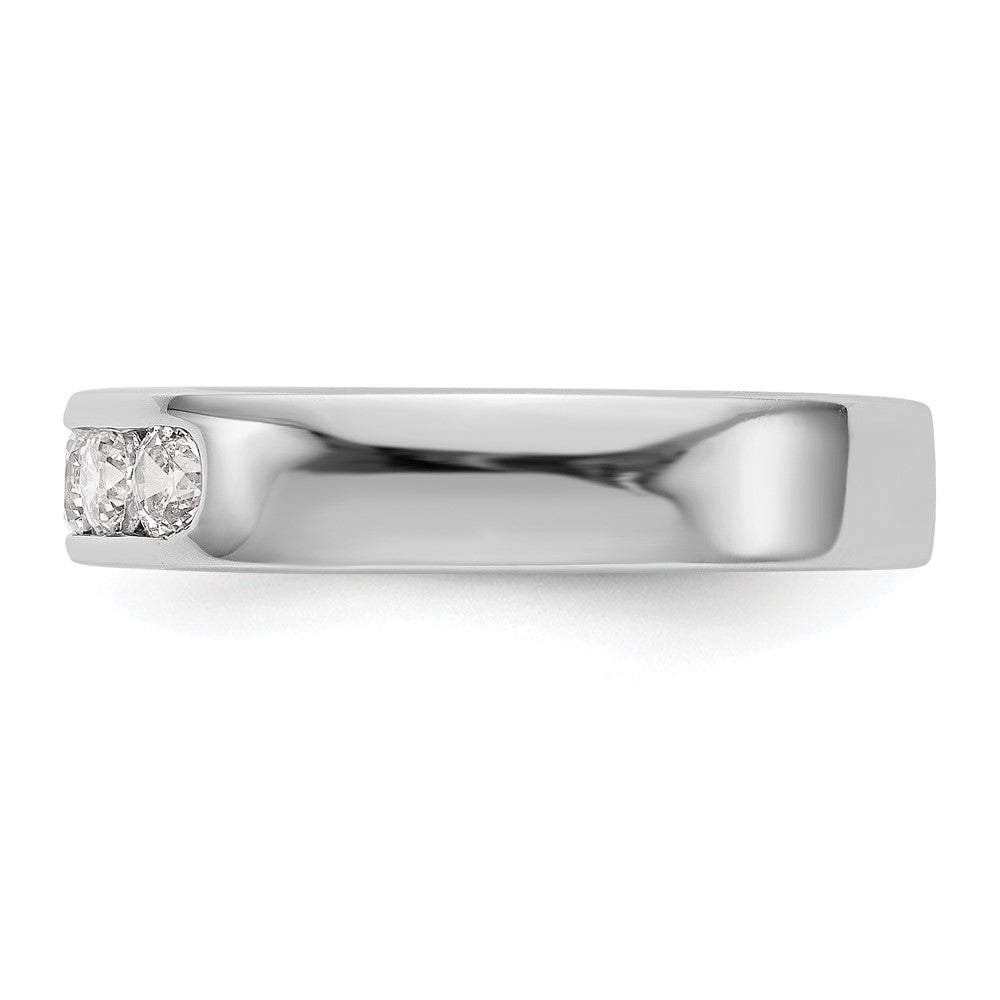 14K White Gold 5-Stone Real Diamond Channel Band