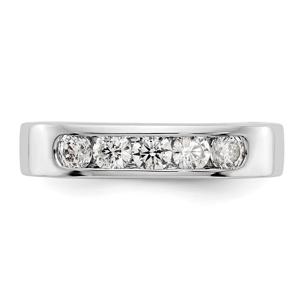 14K White Gold 5-Stone Real Diamond Channel Band