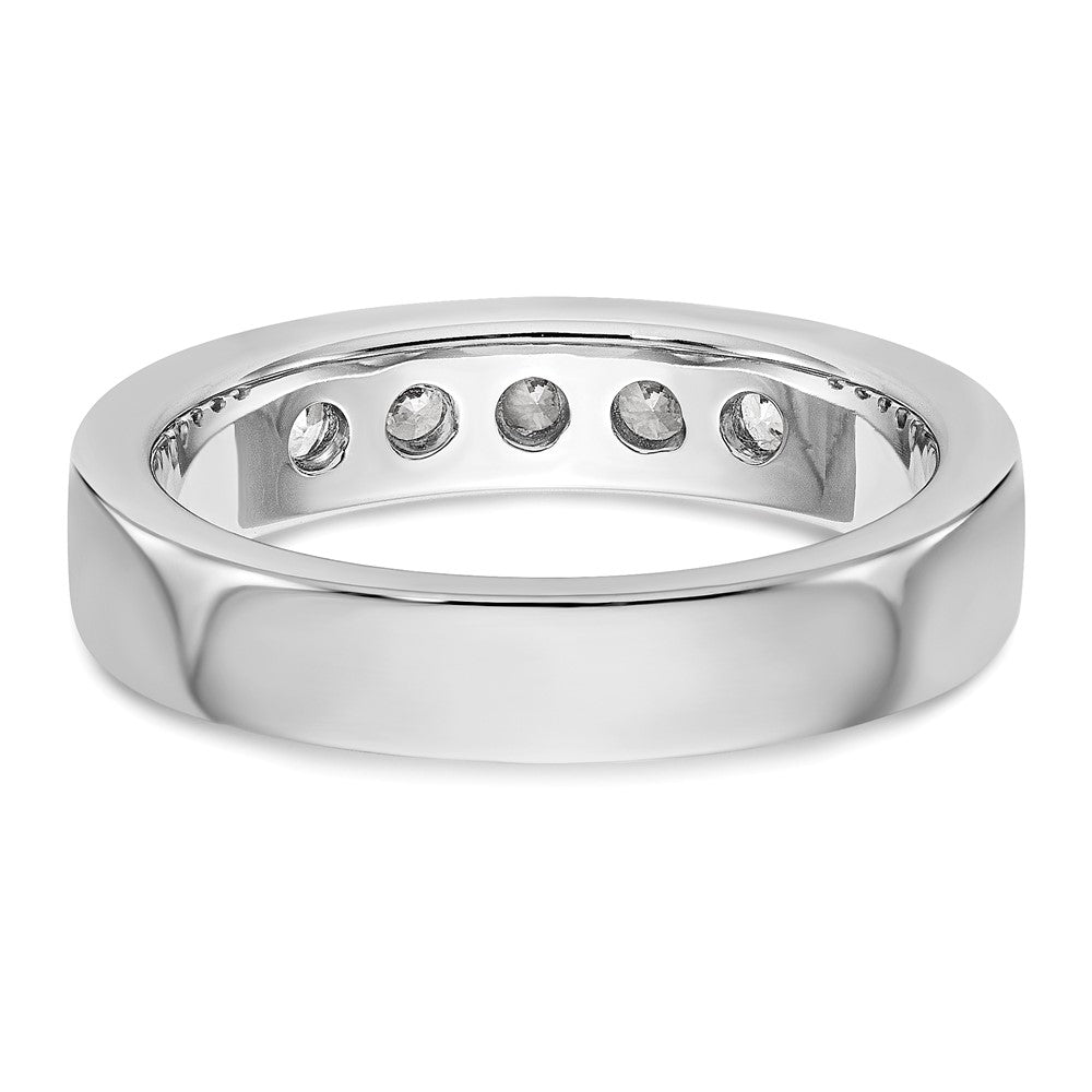 14K White Gold 5-Stone Real Diamond Channel Band