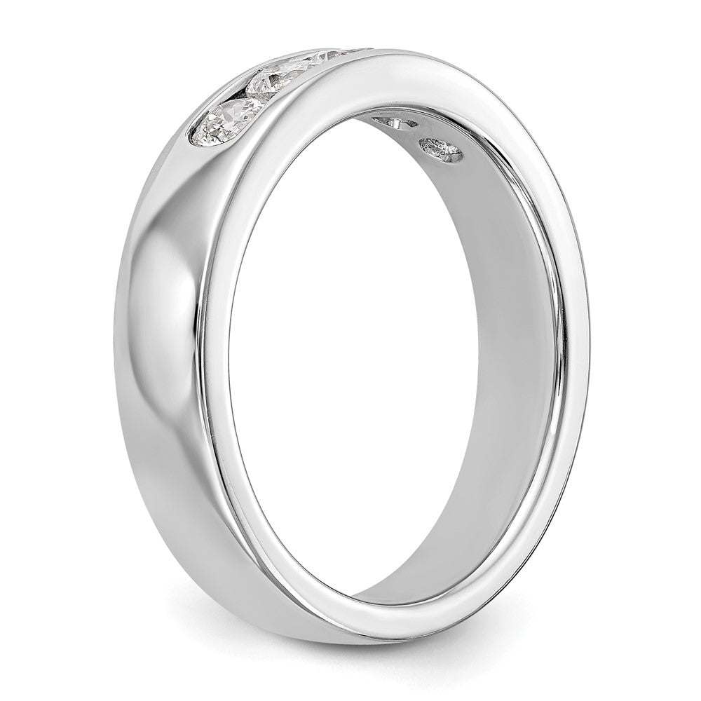 14K White Gold 5-Stone Real Diamond Channel Band