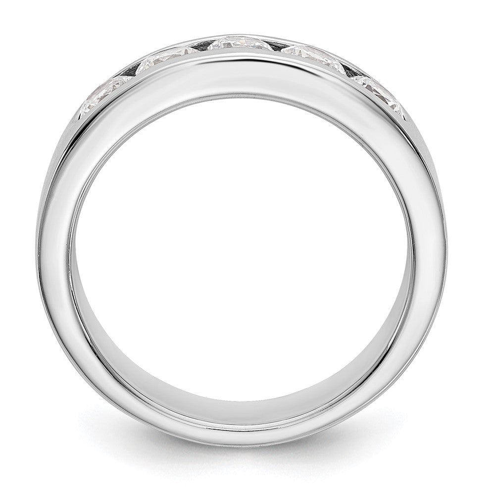 14K White Gold 5-Stone Real Diamond Channel Band