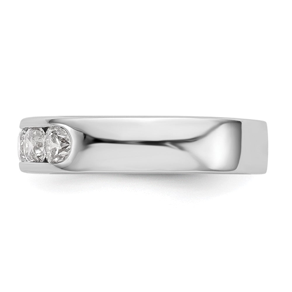 14K White Gold 5-Stone Real Diamond Channel Band