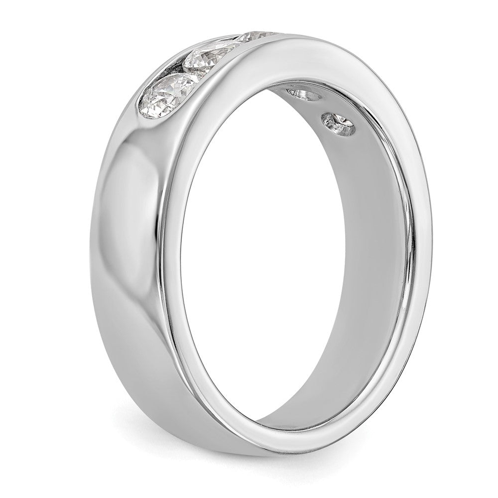 14K White Gold 5-Stone Real Diamond Channel Band