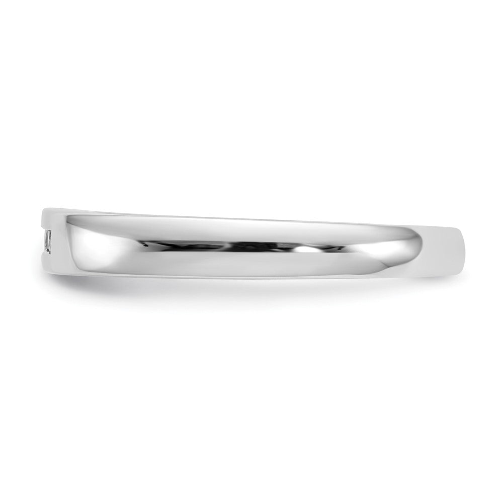 14K White Gold 5-Stone Real Diamond Channel Band