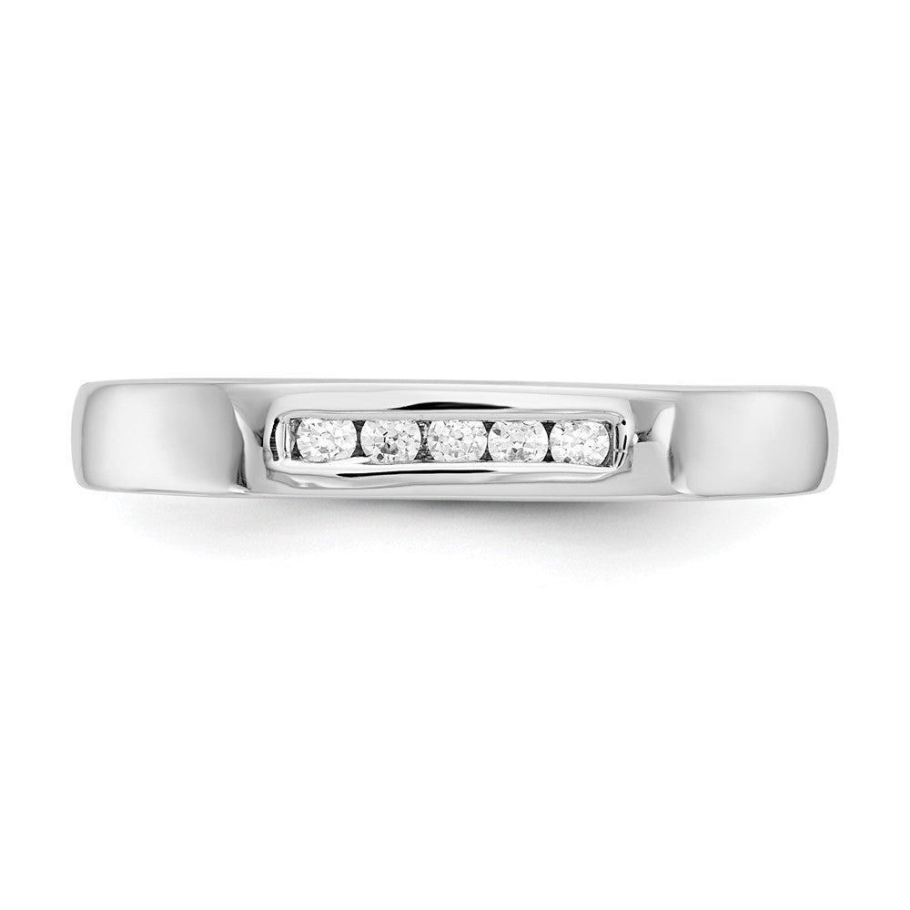 14K White Gold 5-Stone Real Diamond Channel Band