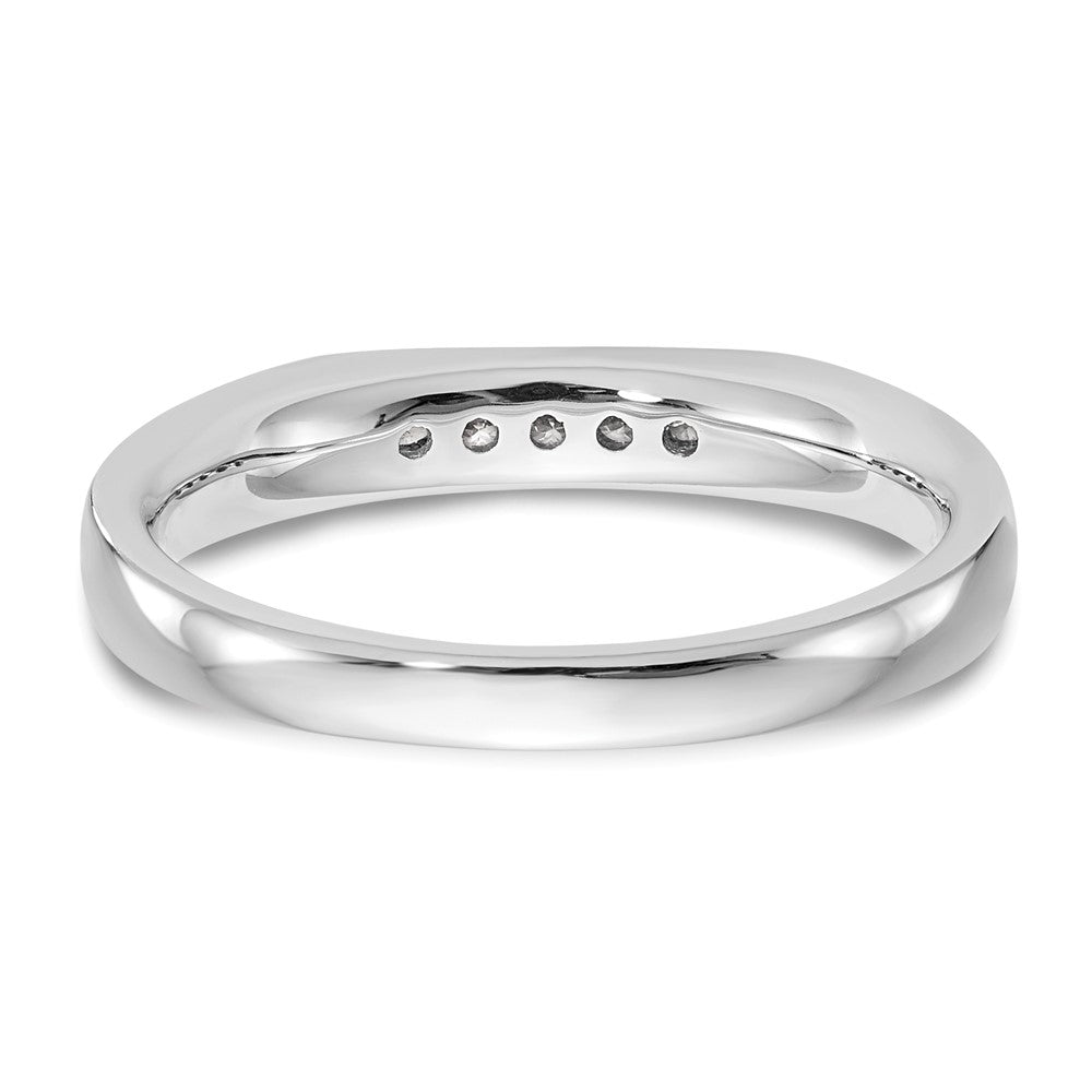 14K White Gold 5-Stone Real Diamond Channel Band