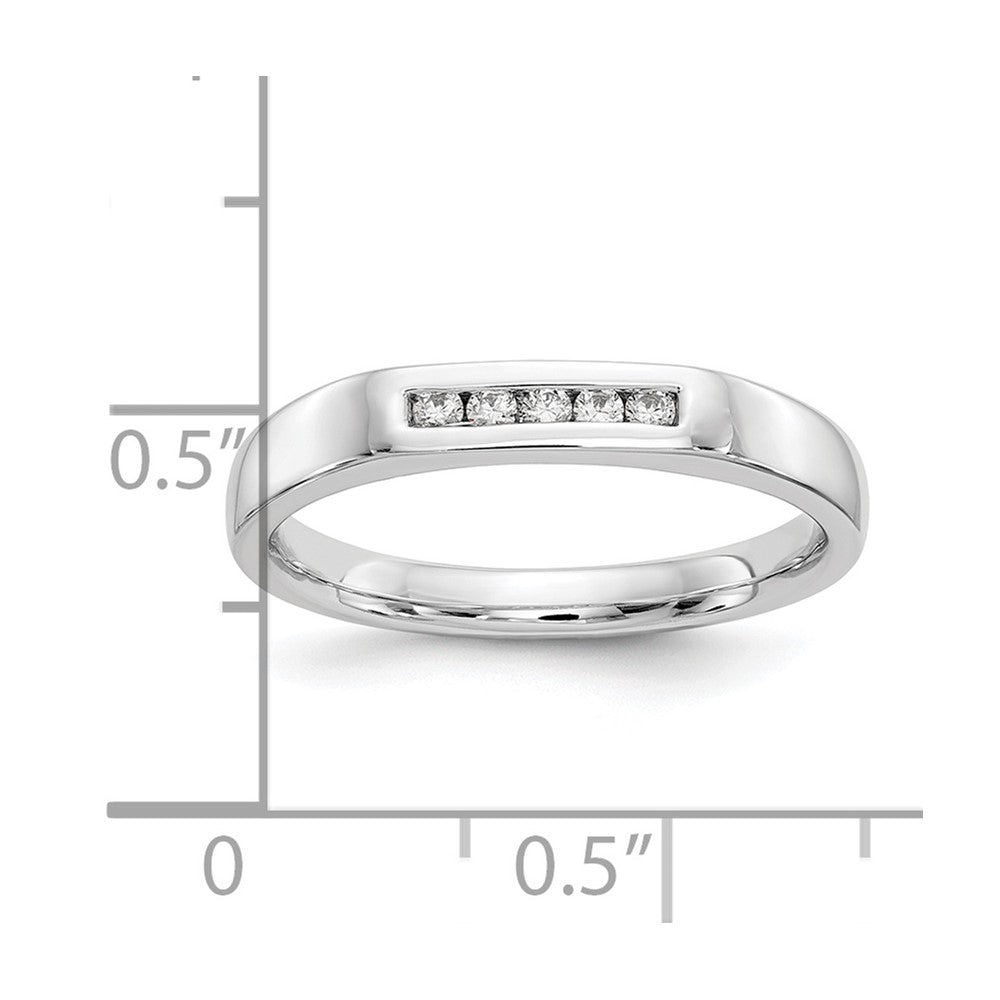 14K White Gold 5-Stone Real Diamond Channel Band