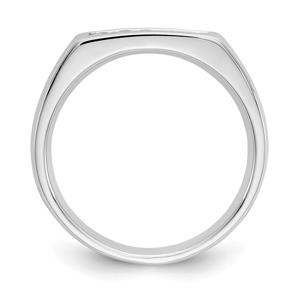 0.14ct. CZ Solid Real 14K White Gold 5-Stone Channel Wedding Band Ring