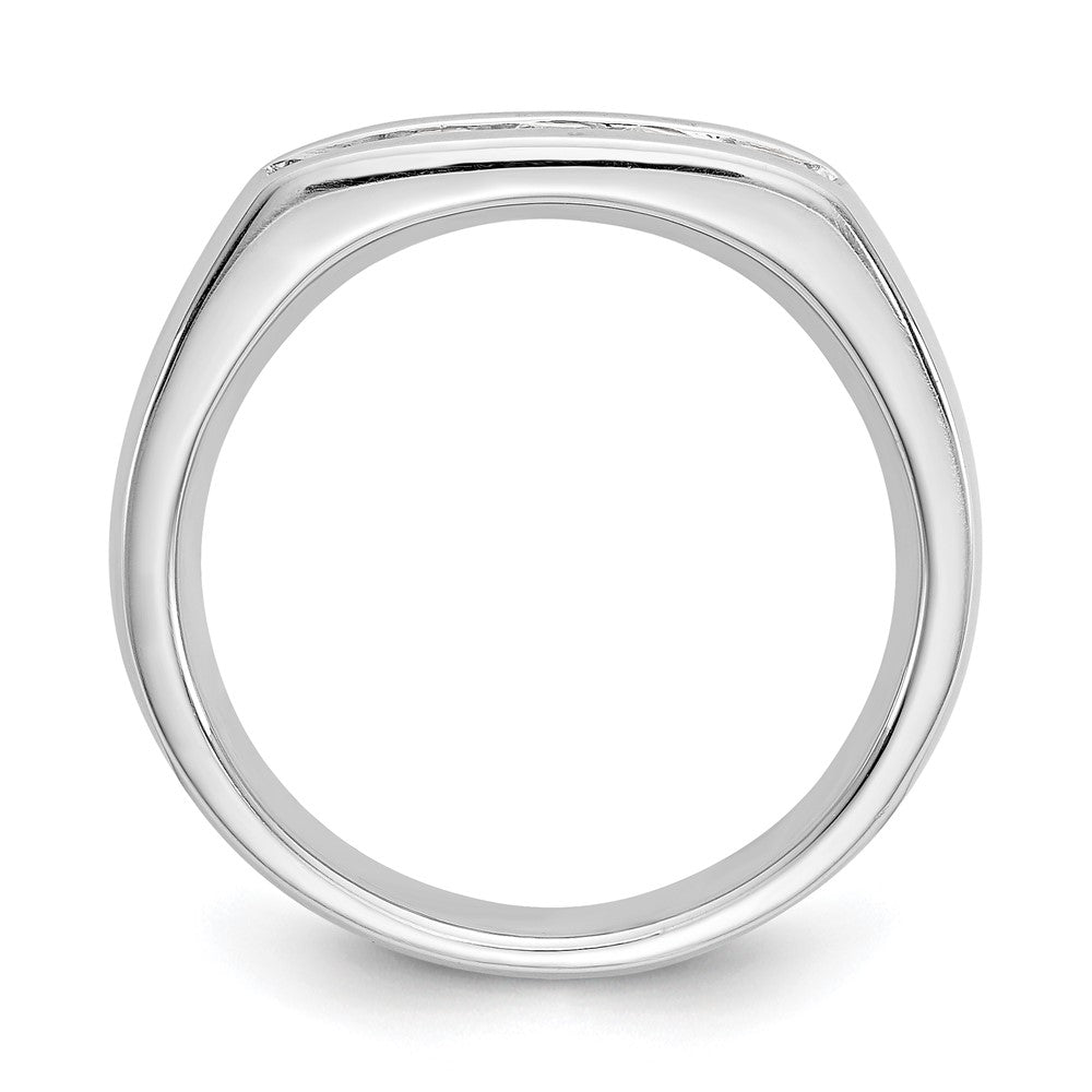 14K White Gold 5-Stone Real Diamond Channel Band