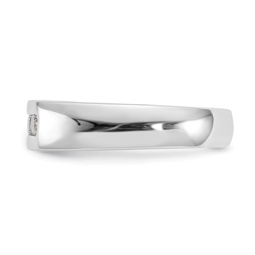 14K White Gold 5-Stone Real Diamond Channel Band