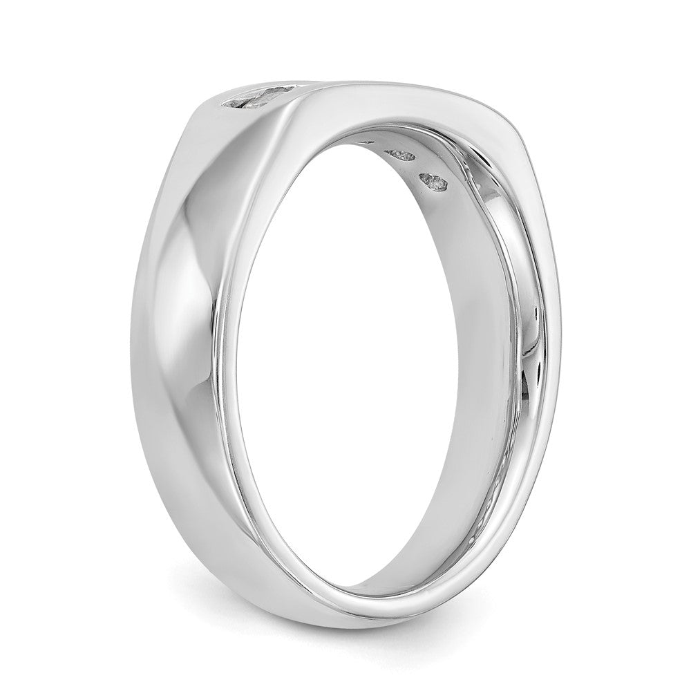 14K White Gold 5-Stone Real Diamond Channel Band