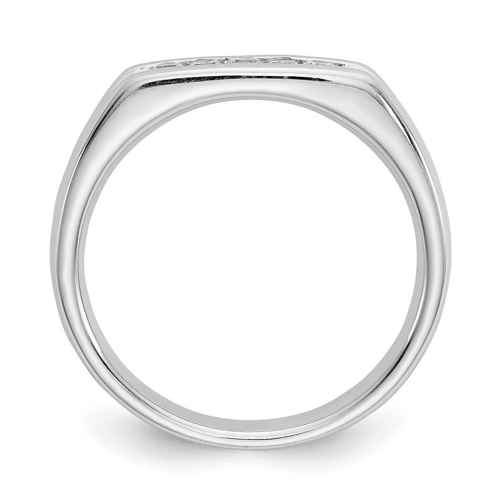 0.14ct. CZ Solid Real 14K White Gold 5-Stone Channel Wedding Band Ring