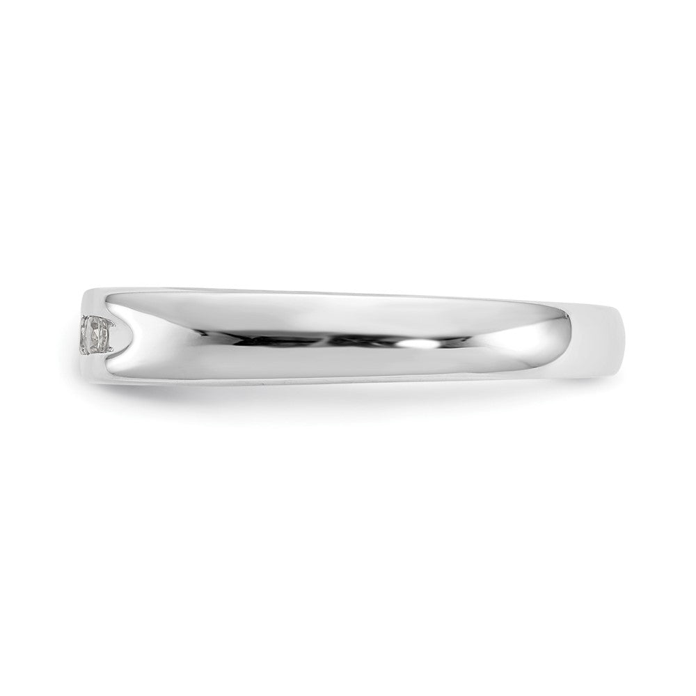 0.14ct. CZ Solid Real 14K White Gold 5-Stone Channel Wedding Band Ring